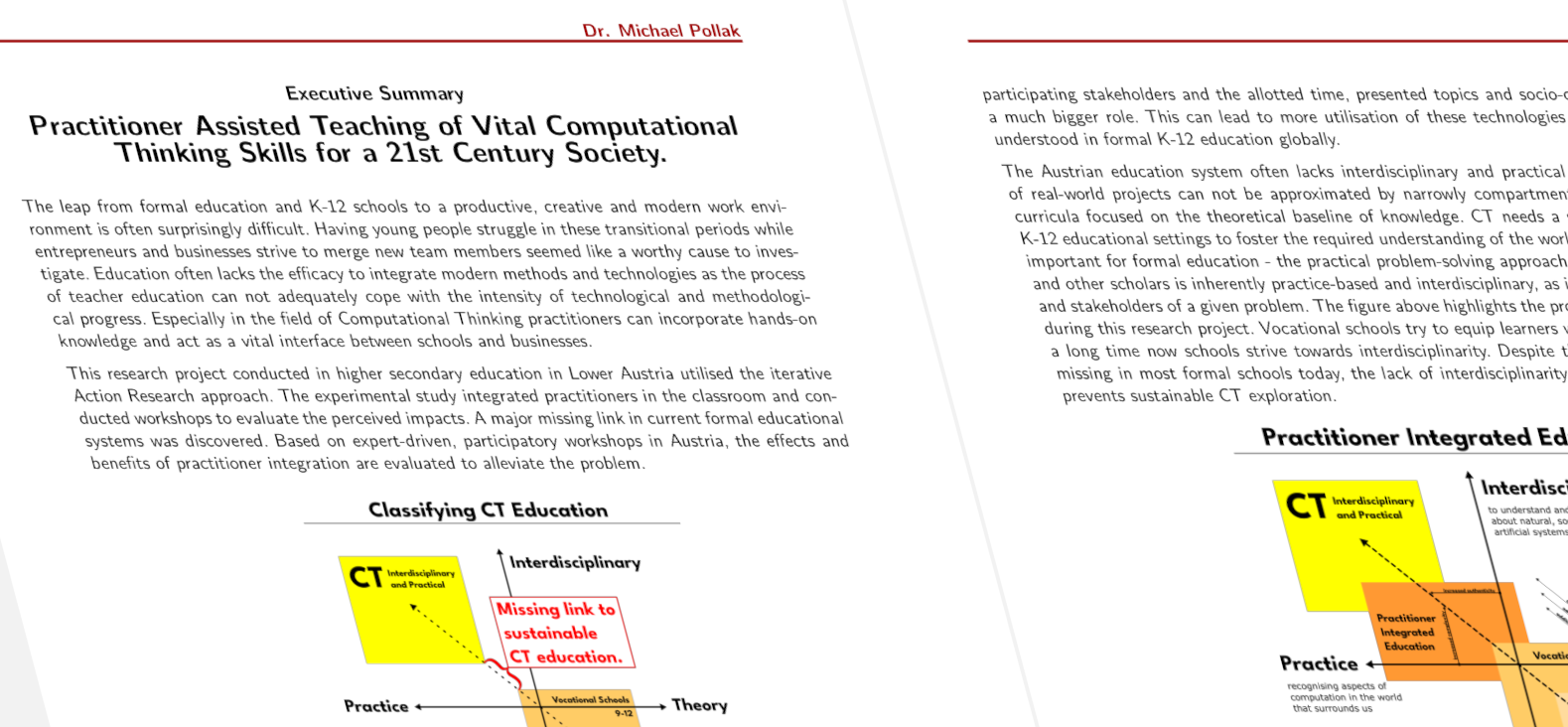 Header for Publications Post, showing a sheered version of my executive summary paper.